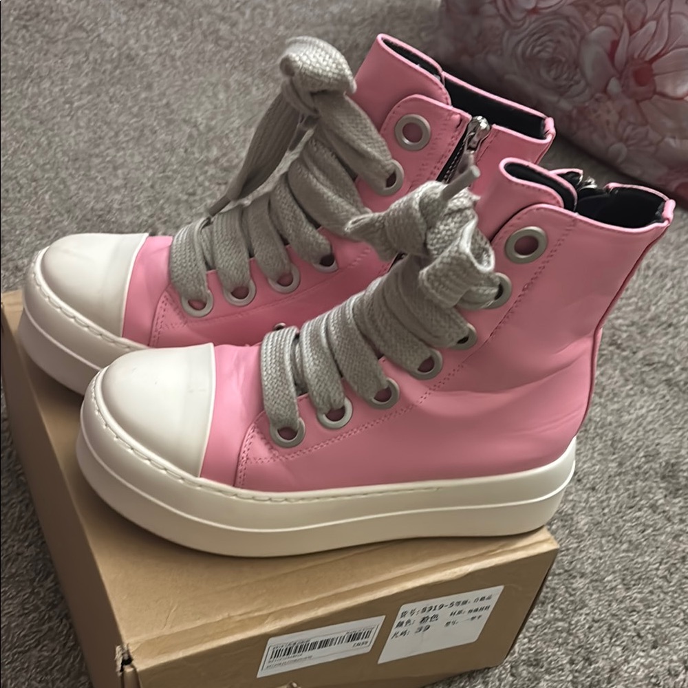 Pink High-Top Sneakers